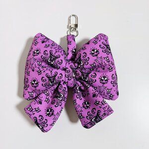 Haunted Mansion Inspired Wallpaper Print Bow Purse Charm Keychain